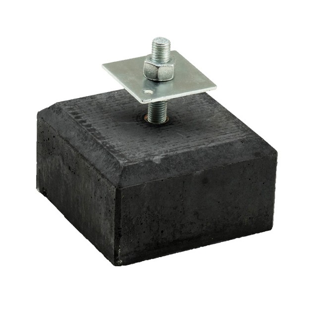 Betontegel 18x18x10 cm, recht, flexibele stelplaat, M20, antraciet.