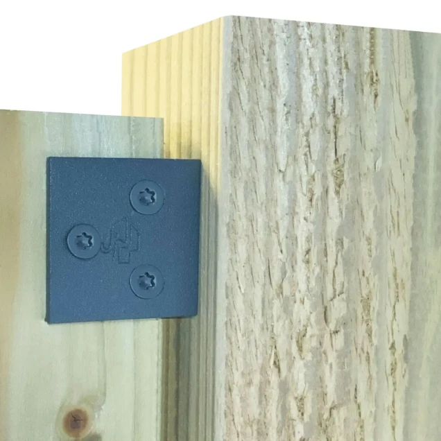 Aluminium beslagset hoek, (antraciet gecoat) 6 st