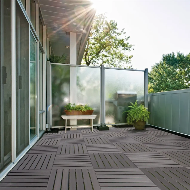 WPC-antraciet FSC tuintegel 7/3L 12mm 24x500x500mm massief glad bc