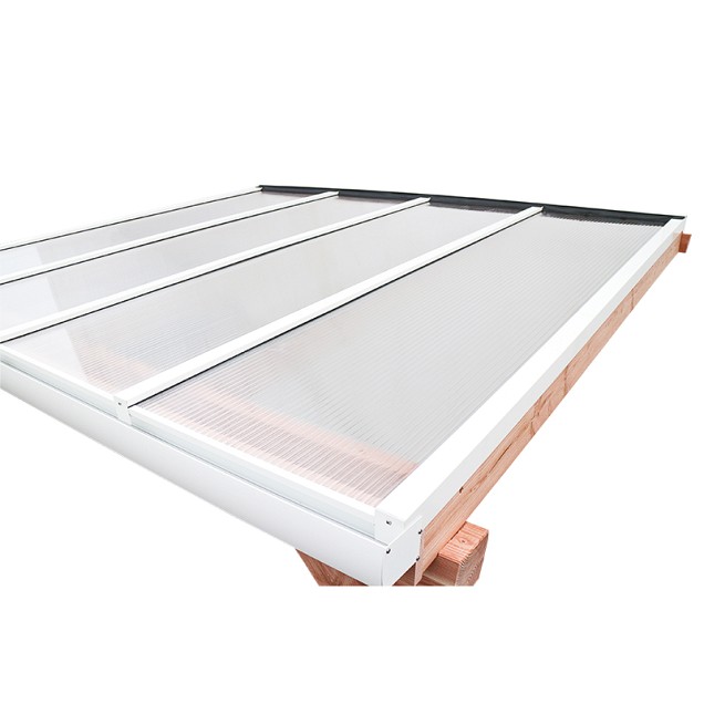 Pext Polycarbonaat Dakpakket - 4060x3000 muuraanbouw - antraciet - polycarbonaat opaal