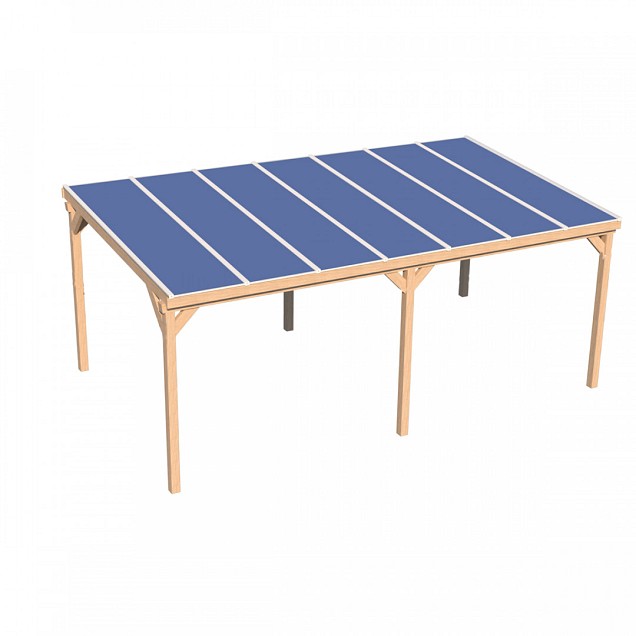 Pext Veranda Douglas - 7640x5000 vrijstaand - staanders 18x18 cm - wit - gelaagd glas