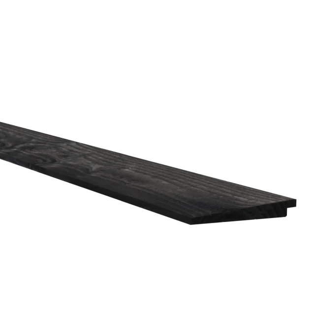 Douglas Zweeds rabat 1 zijde geschaafd. 1 zijde fijnbezaagd 1.1-2.7x19.5x300 cm zwart gedompeld