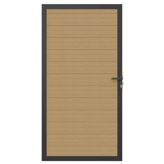 Newtechwood co-extrusie composiet deur in aluminium frame, horizontaal, 100x195 cm, red cedar.