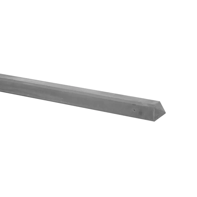Betonpaal glad met diamantkop 10x10x190 cm, grijs ongecoat, eindpaal t.b.v. scherm 90 cm hoog.