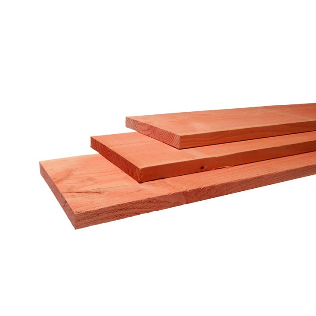 Douglas fijnbezaagde plank 2,2x20,0x400 cm, groen geïmpregneerd.