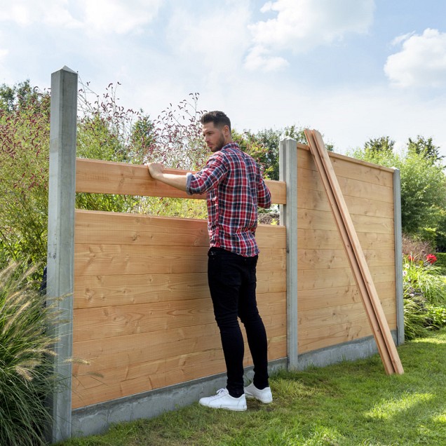 Betowood scherm douglas inclusief afdekkap 187x224 cm, kleurloos geïmpregneerd.
