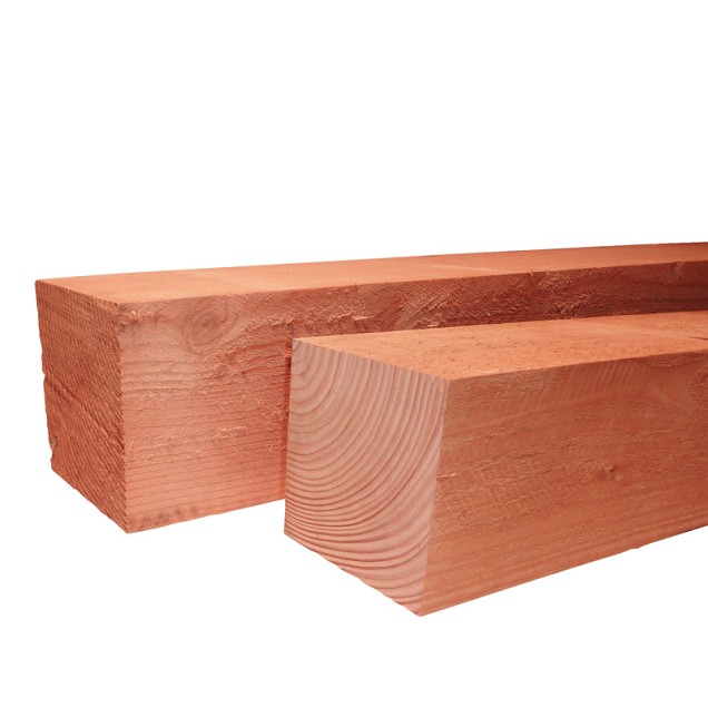 Douglas fijnbezaagde paal 12x12x250 cm, onbehandeld.