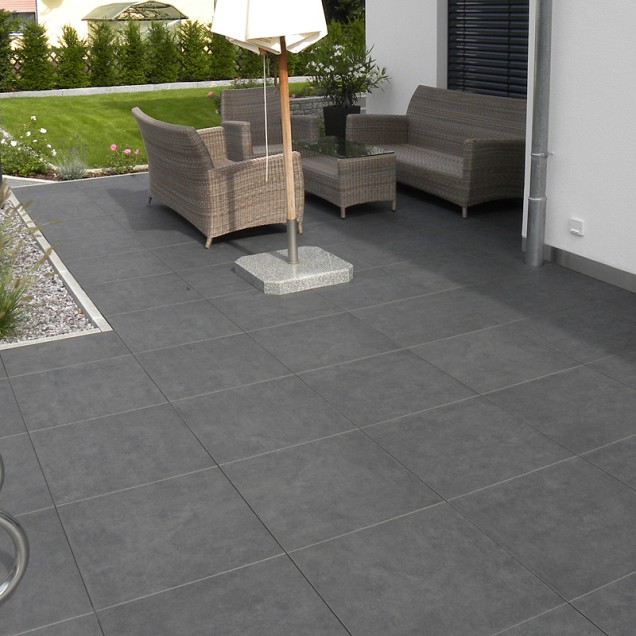 Puzzolato Nero 60x60x2 cm (Rectified 60x60 cm)