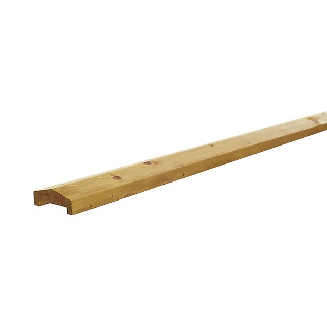 Grenen geschaafde afdekkap met sponning (6,1 cm) 3,5x8,5x235 cm t.b.v. rechtscherm, groen geïmpregneerd.