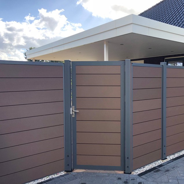 Composiet scherm 181,5x181,5 cm, bruin.