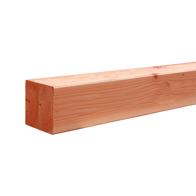 Douglas geschaafde paal duplo verlijmd 14x14x400 cm, onbehandeld.