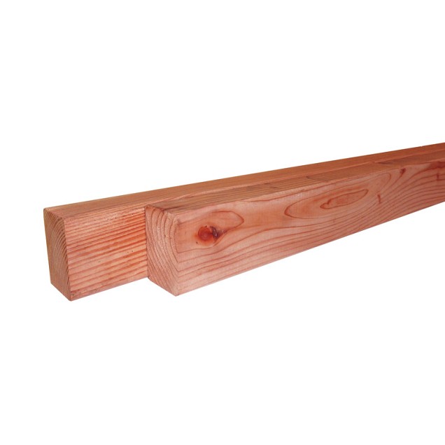 Douglas fijnbezaagde regel 4,5x7,5x400 cm, onbehandeld.