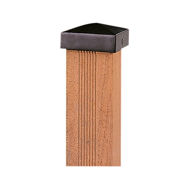 Paalornament piramide 7x7 cm metaal zwart.