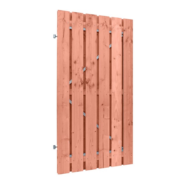 Douglas fijnbezaagde deur op stalen frame, 1.5x100x195 cm, onbehandeld.