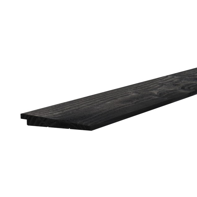 Douglas Zweeds rabat 1 zijde geschaafd, 1 zijde fijnbezaagd 1,0-2,1x16,5x300 cm, zwart gedompeld.