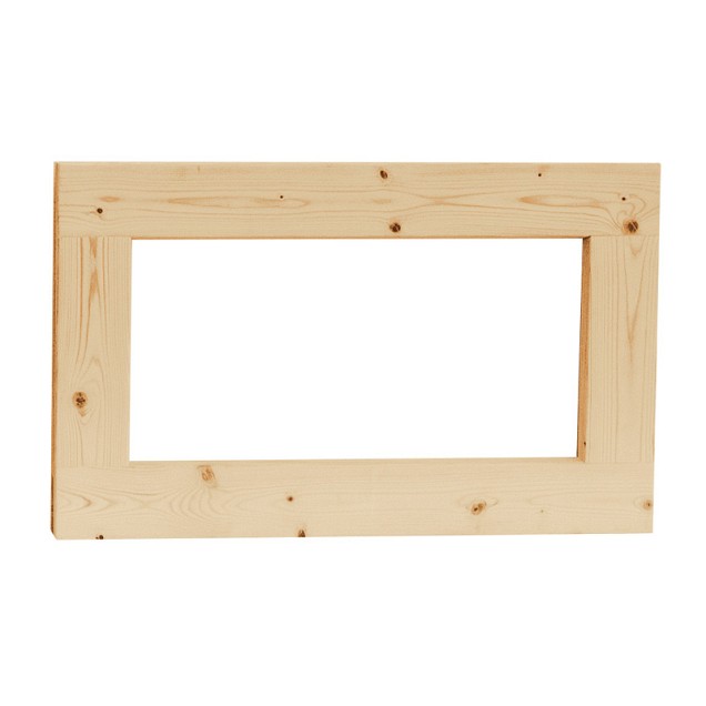 Vuren vast raam met helder glas. 72x45 cm, onbehandeld.