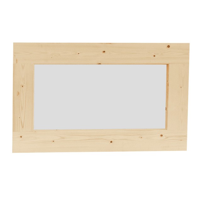 Vuren vast raam met melkglas. 72x45 cm, onbehandeld.