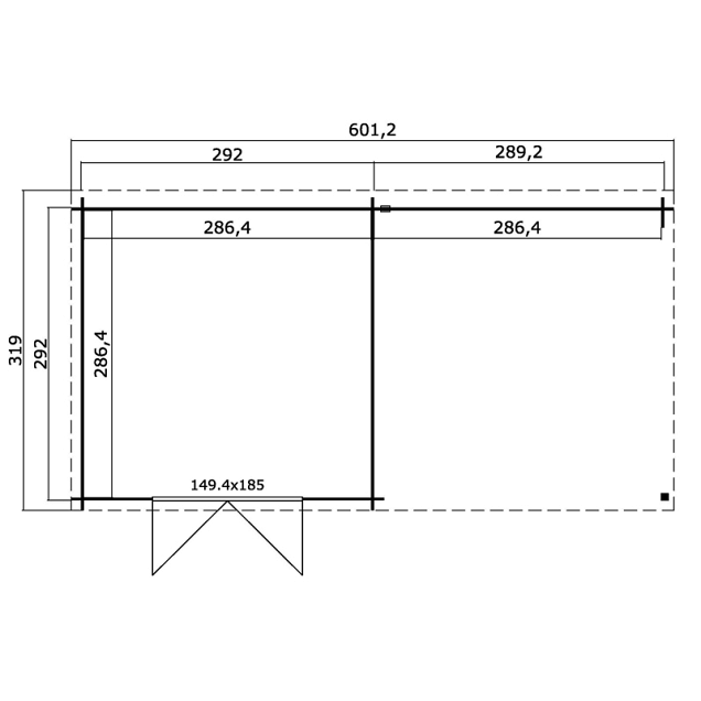 Blokhut Orlando 581x292 Platinum Grey-Wit