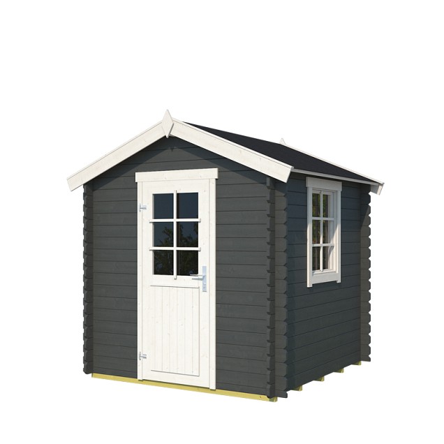 Blokhut Wels 230x230 Carbon Grey-Wit