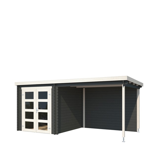 Blokhut Helena 472x230 Carbon Grey-Wit