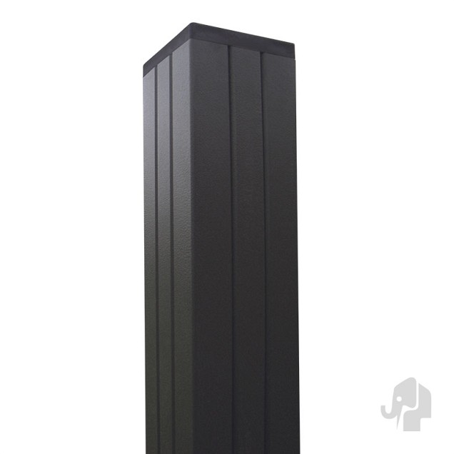 Aluminium paal "Modular" 68x68x1800mm (tbv scherm 1800 hoog) [antraciet gepoedercoat] in folie bc