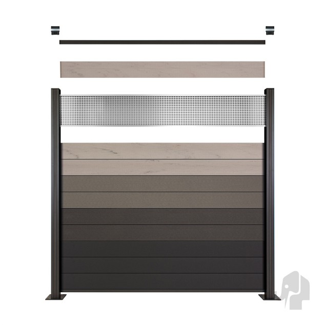 WPC-antraciet lamel "Mix&Match" 20x141x1800mm 2 stuks