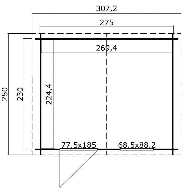 Blokhut Nina 275x230