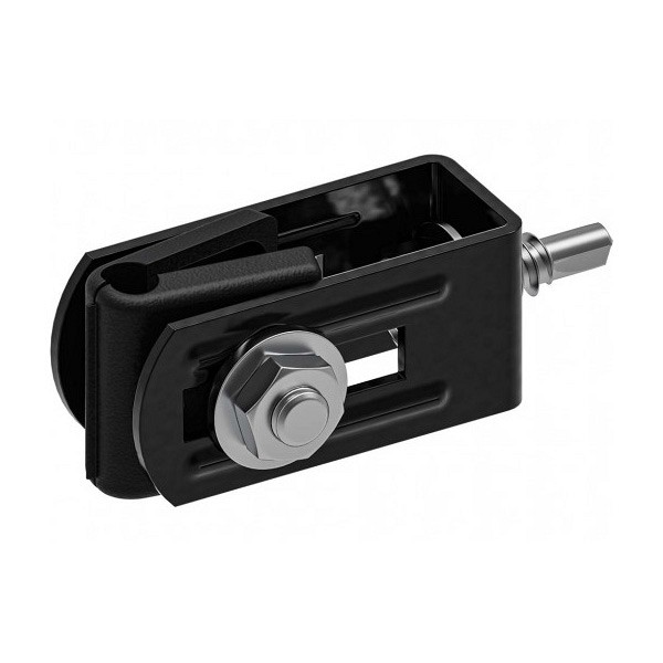 Hillfence poortpaal-aansluiting, zwart RAL 9005.