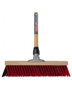 X-Bezem Buiten rood/zwart incl. steel