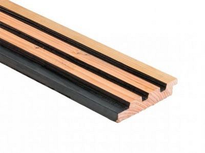 Douglas geschaafd triple profiel 2.5x14x500 cm zwart/onbehandeld