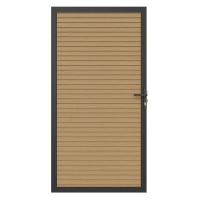 Newtechwood co-extrusie composiet deur in aluminium frame, horizontaal triple, 100x195 cm, red cedar.