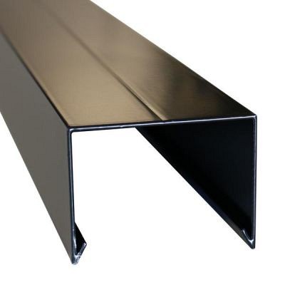 Aluminium afdekkap met sponning (5.1 cm) 4.5x6.1x179.5 cm zwart RAL 9005