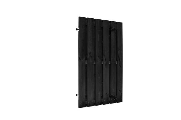 Jumbodeur geschaafd naaldhout 15 mm op verstelbaar frame 100x195 cm, geïmpregneerd en zwart gespoten.