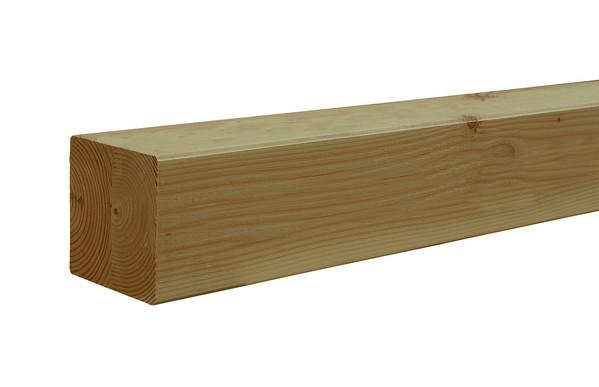 Douglas geschaafde paal duplo verlijmd 14x14x300 cm, groen geïmpregneerd.