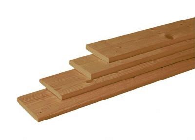 Douglas geschaafde plank 1,8x16,0x400 cm, groen geïmpregneerd.