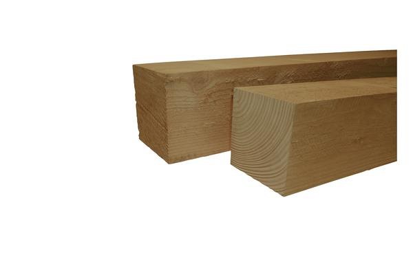 Douglas fijnbezaagde paal 10x10x300 cm, groen geïmpregneerd.
