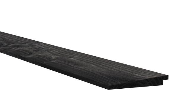 Douglas Zweeds rabat 1 zijde geschaafd. 1 zijde fijnbezaagd 1.1-2.7x19.5x300 cm zwart gedompeld