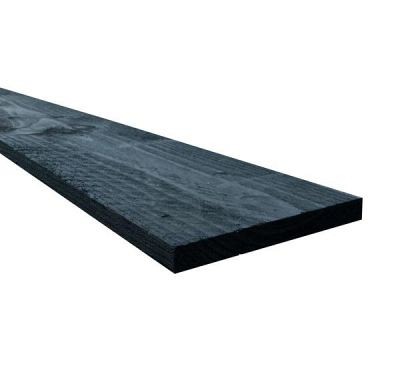 Douglas fijnbezaagde potdekselplank 2,2x20x400 cm, zwart gespoten.