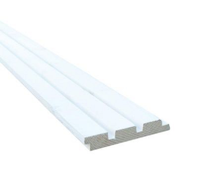 Vuren geschaafd triple profiel 2,2x14,5x300 cm, wit gespoten.