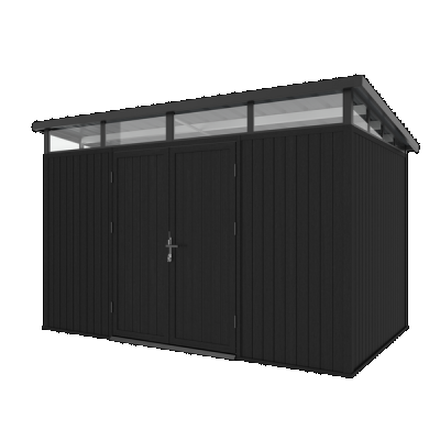 NewTechWood berging met dubbele deur, 344 x 210 cm, Ebony zwart