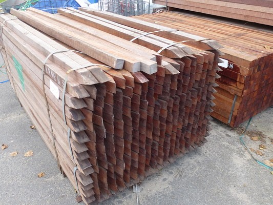 hardhouten paal ruw 6x6x200