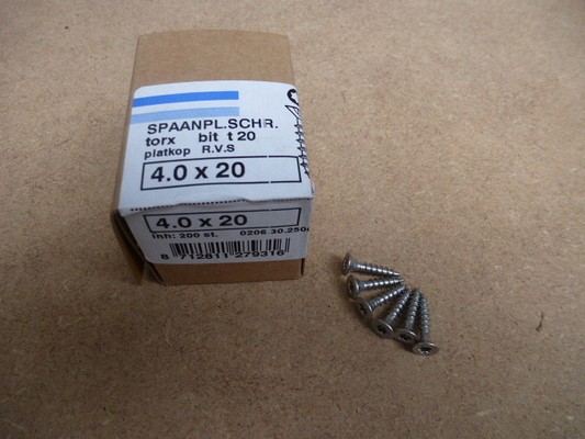 Spaanplaatschroef TX PK RVS 4.0X20 (200 st)