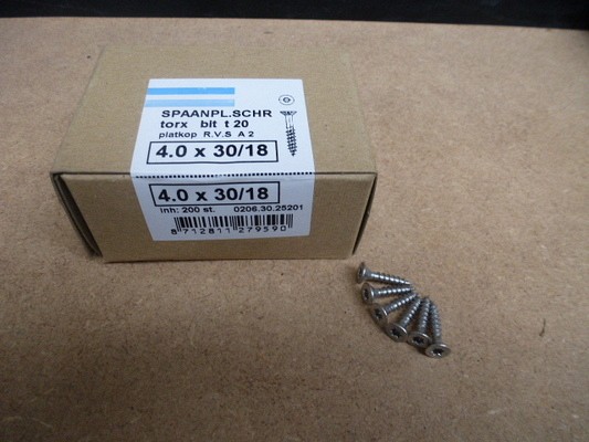 Spaanplaatschroef TX PK RVS 4.0X30 (200 st)