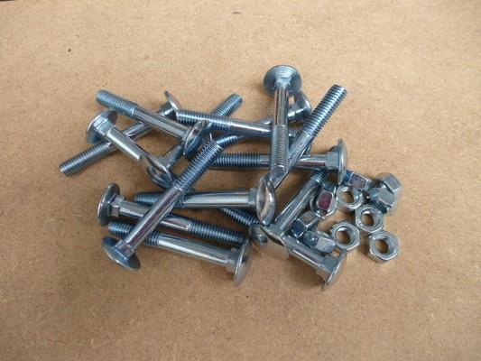 Slotbout M8X130 (25ST) wit verzinkt kuip