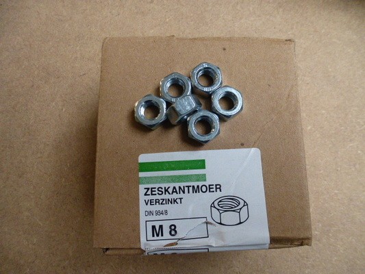 Moer zeskant verzinkt DIN 934 8.8  M8 (250 st)