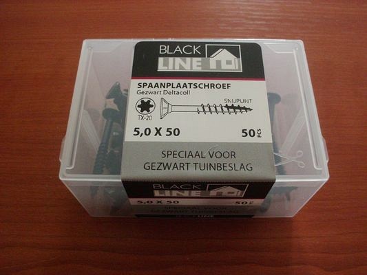 spaanplaatschroef zwart TX PK 5.0x50 (50st)