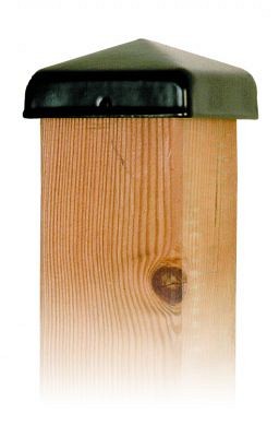 Paal-ornament piramide zwart gecoat 91x91 mm