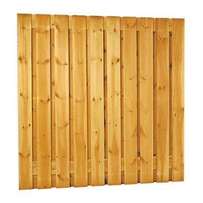 Grenen geschaafd plankenscherm 21-planks 15 mm, 180x180 cm,verticaal recht