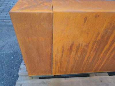 cortenstaal afdekrand  voor over 15x15x60  ( 15-43 x 200cm)