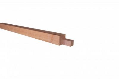 Douglas geschaafde hoekstaander met inkeping t.b.v. zelfbouw 14x14x240 cm, onbehandeld.
